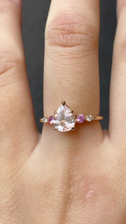 Estel Fleur Ring, 1.18ct Pink Madagascar Sapphire