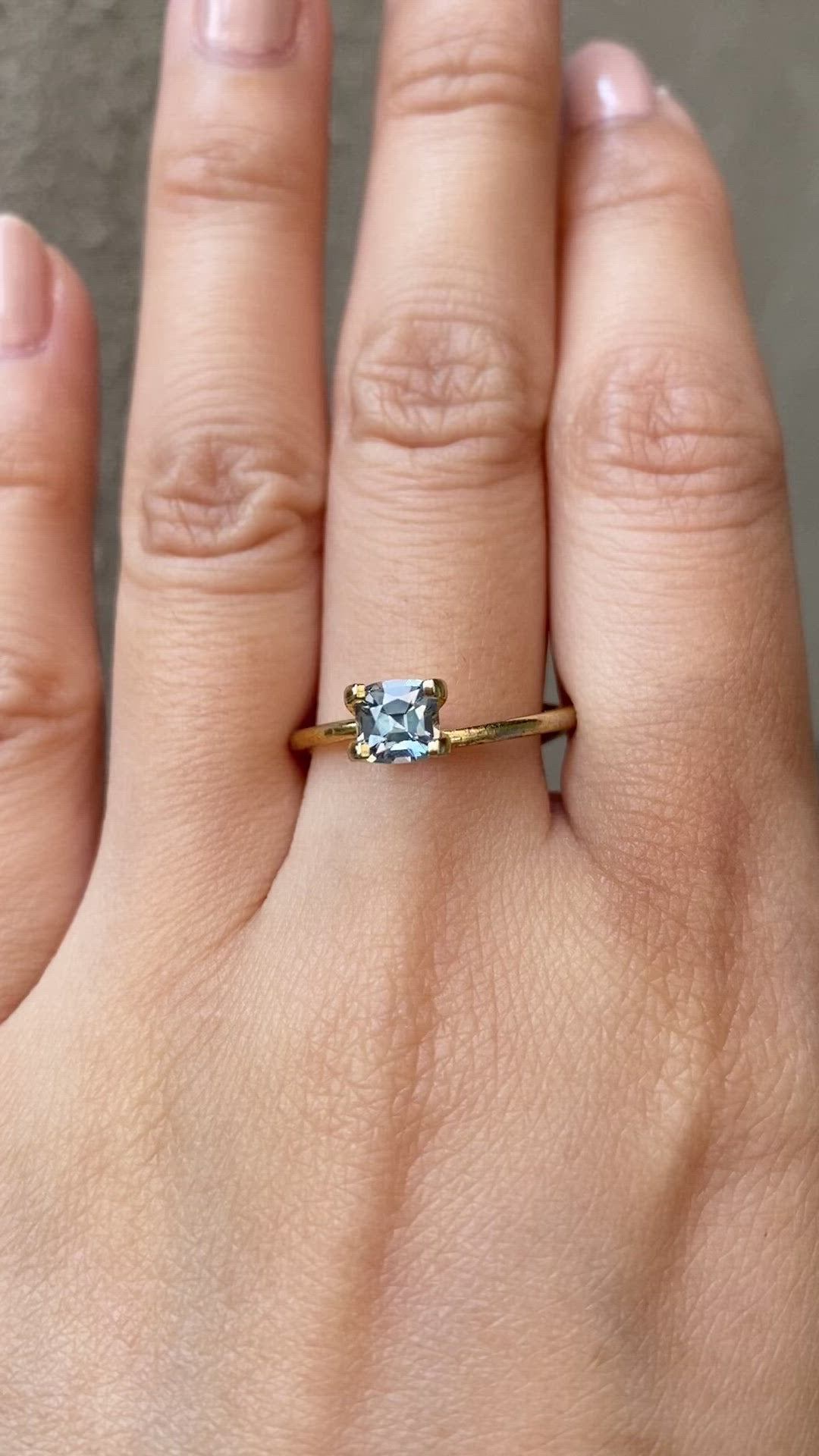 0.82ct Cushion Cut Light Aqua Blue Montana Sapphire