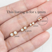 Dahlia 1.5mm Birthstone Stud Earrings (for Kids)