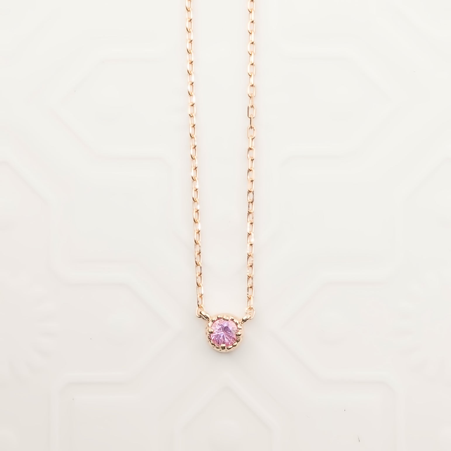 Dahlia Pink Sapphire Solitaire Necklace