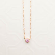Dahlia Pink Sapphire Solitaire Necklace