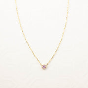 Dahlia Pink Sapphire Solitaire Necklace
