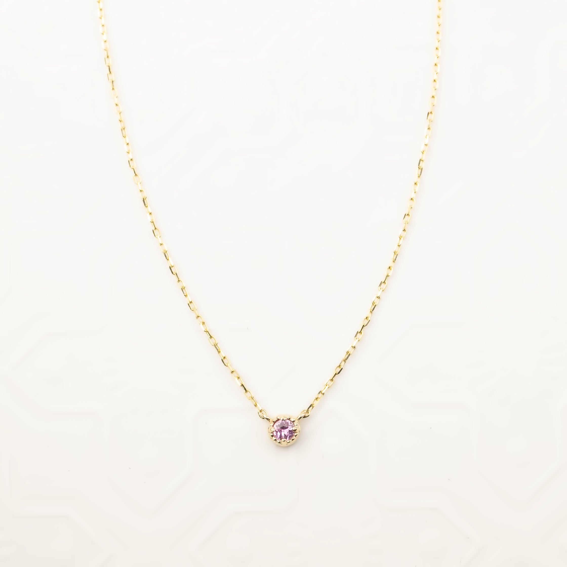 Dahlia Pink Sapphire Solitaire Necklace