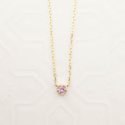 Dahlia Pink Sapphire Solitaire Necklace