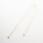 Dahlia Pink Sapphire Solitaire Necklace