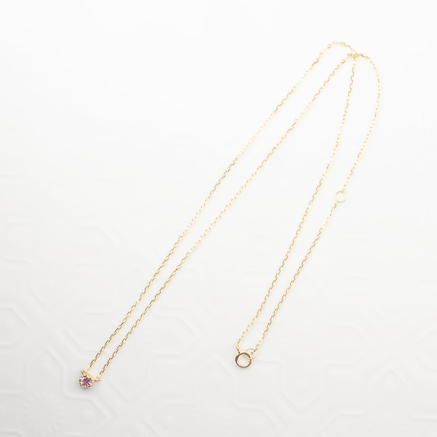 Dahlia Pink Sapphire Solitaire Necklace