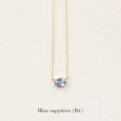 Dahlia Sapphire Solitaire Necklace