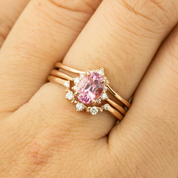 Lena Ring, 0.70ct Pink Sapphire, oval shape gemstone