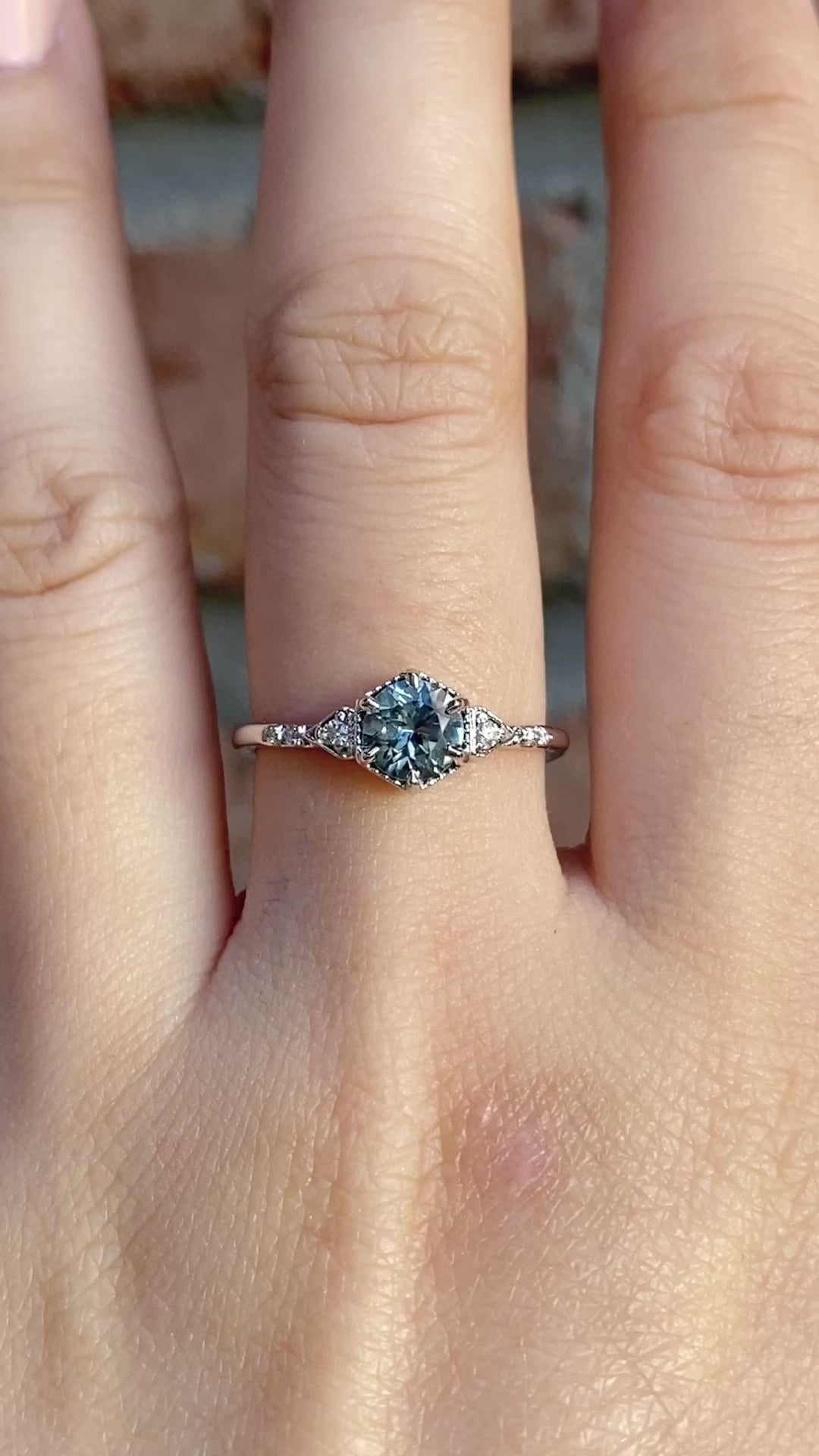 Agatha Ring, 0.75ct Blue Montana Sapphire