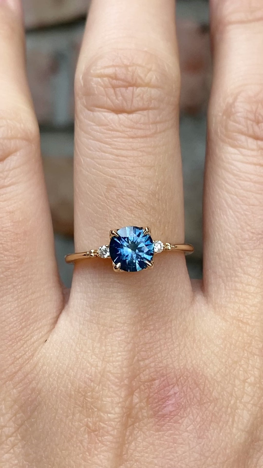 Estel Ring 1.12ct Blue Montana Sapphire, 14K Yellow Gold (One of a kind)