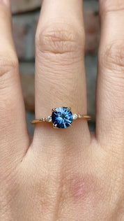 Estel Ring 1.12ct Blue Montana Sapphire, 14K Yellow Gold (One of a kind)