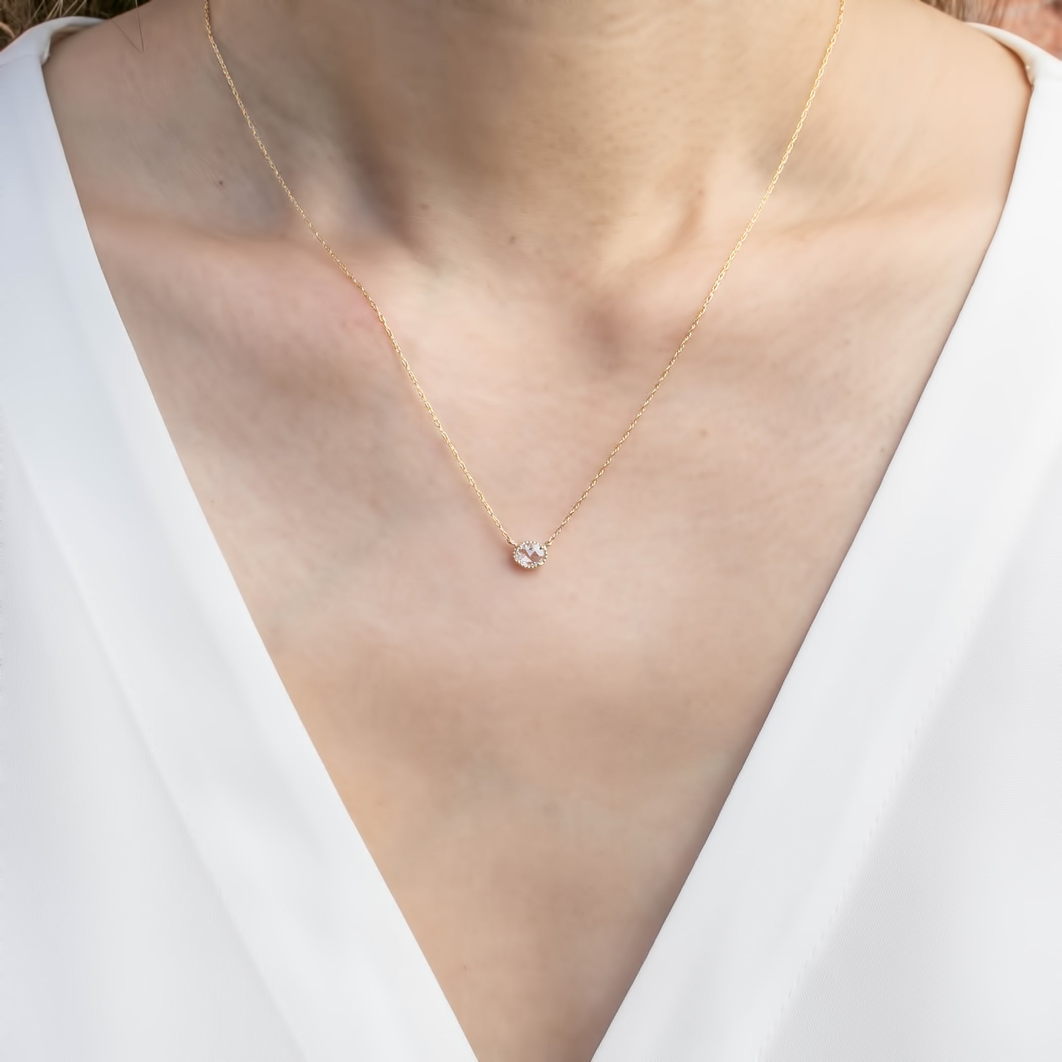 Dahlia 0.19ct Rose Cut Diamond Necklace