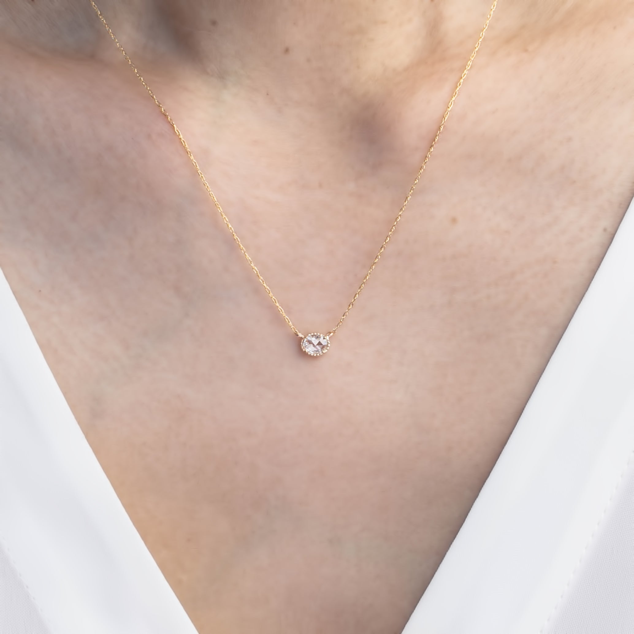 Dahlia 0.19ct Rose Cut Diamond Necklace