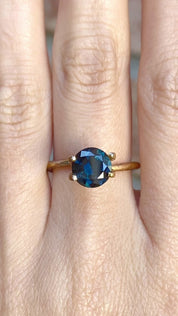 1.96ct Round Dark Teal Blue Queensland Sapphire SR214