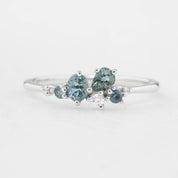 Stardust Cluster Ring, Five Stones with Diamond