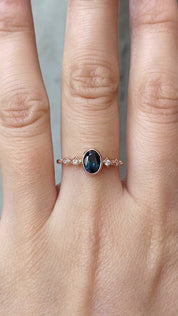 【一点物】セレステリング ・0.89ct・非加熱クイーンズランド産ブルーサファイア・K14YG