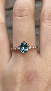 Estel Fleur Ring, 1.05ct Blue Montana Sapphire