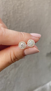 Halo Diamond Earrings 1ctw | GIA Certified