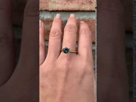 1.58ct Round Cut Green Montana Sapphire