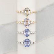 Estel Fleur Ring, 1.62ct Unheated Sapphire, oval shape gemstone