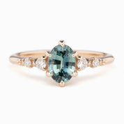 Estel Fleur Ring, 1.05ct Montana Sapphire, oval shape gemstone