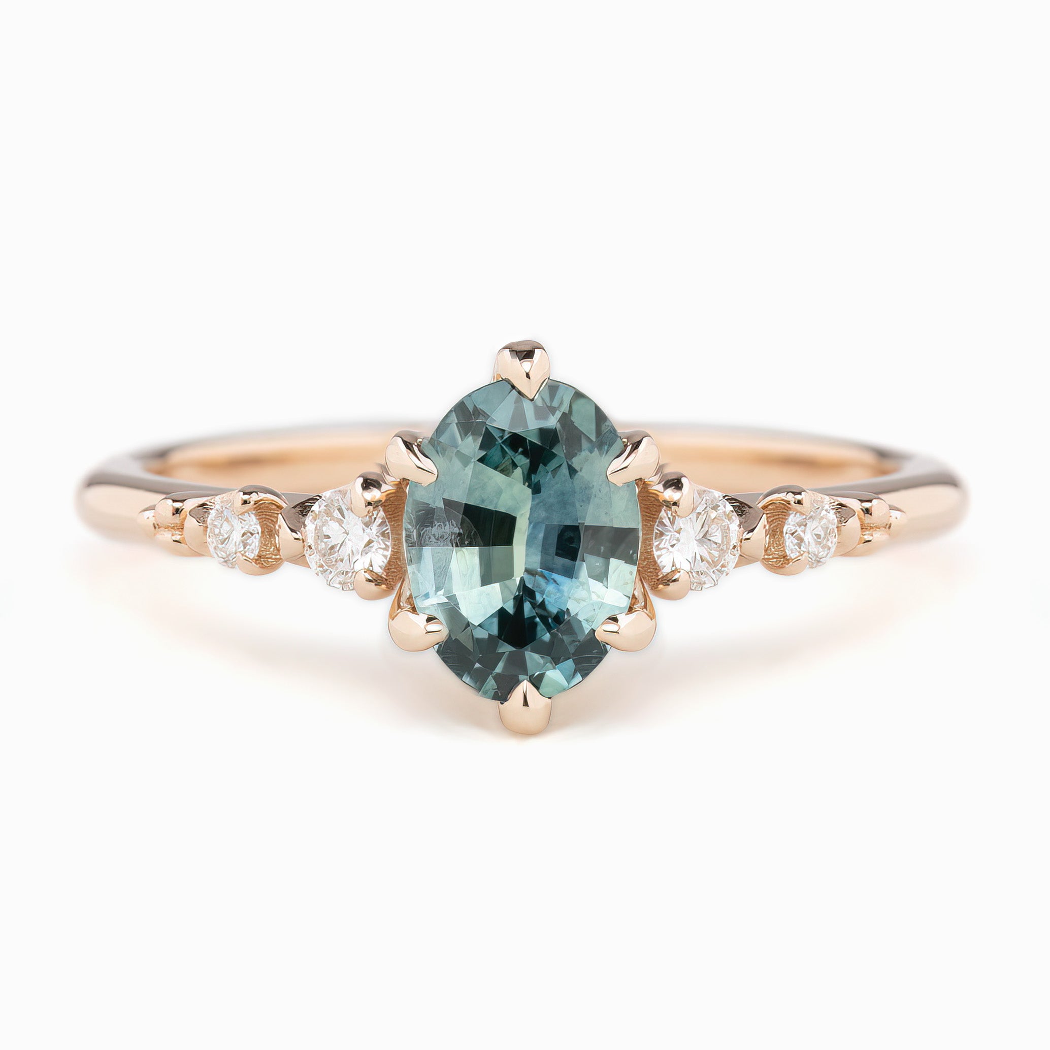 Estel Fleur Ring, 1.05ct Montana Sapphire, oval shape gemstone