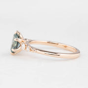 Estel Fleur Ring, 1.05ct Montana Sapphire, oval shape gemstone