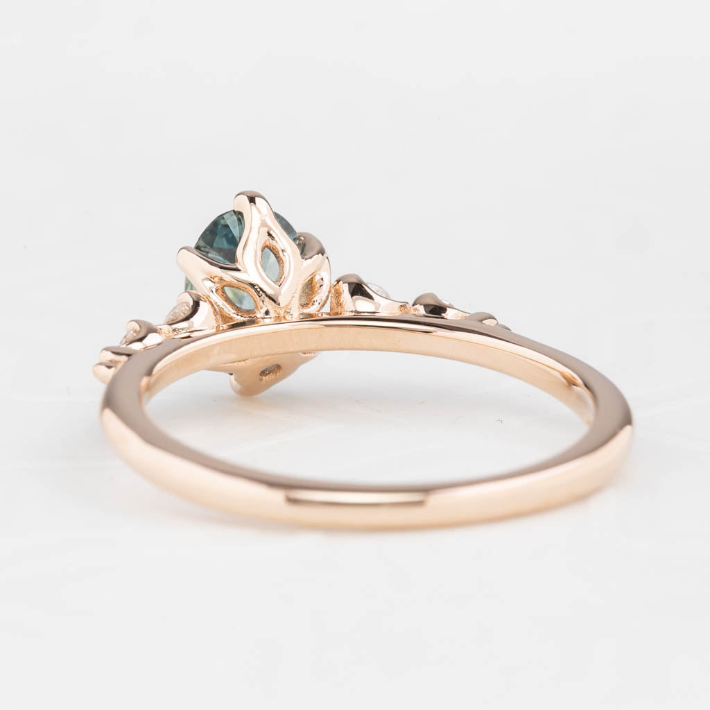 Estel Fleur Ring, 1.05ct Montana Sapphire, oval shape gemstone