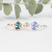 Estel Fleur Ring, 1.05ct Montana Sapphire, oval shape gemstone