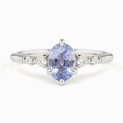 Estel Fleur Ring, 1.1ct Unheated Sapphire, oval shape gemstone