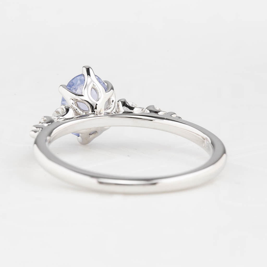 Estel Fleur Ring, 1.1ct Unheated Sapphire, oval shape gemstone