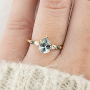 Estel Fleur Ring, 1.22ct Light Blue Madagascar Sapphire