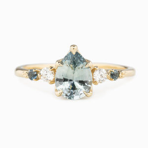 Estel Fleur Ring, 1.22ct Light Blue Madagascar Sapphire
