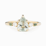 Estel Fleur Ring, 1.5ct Green Madagascar Sapphire