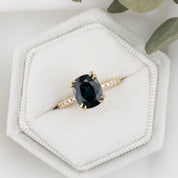 Sabrina Grand Ring, 3.39ct Teal Queensland Sapphire