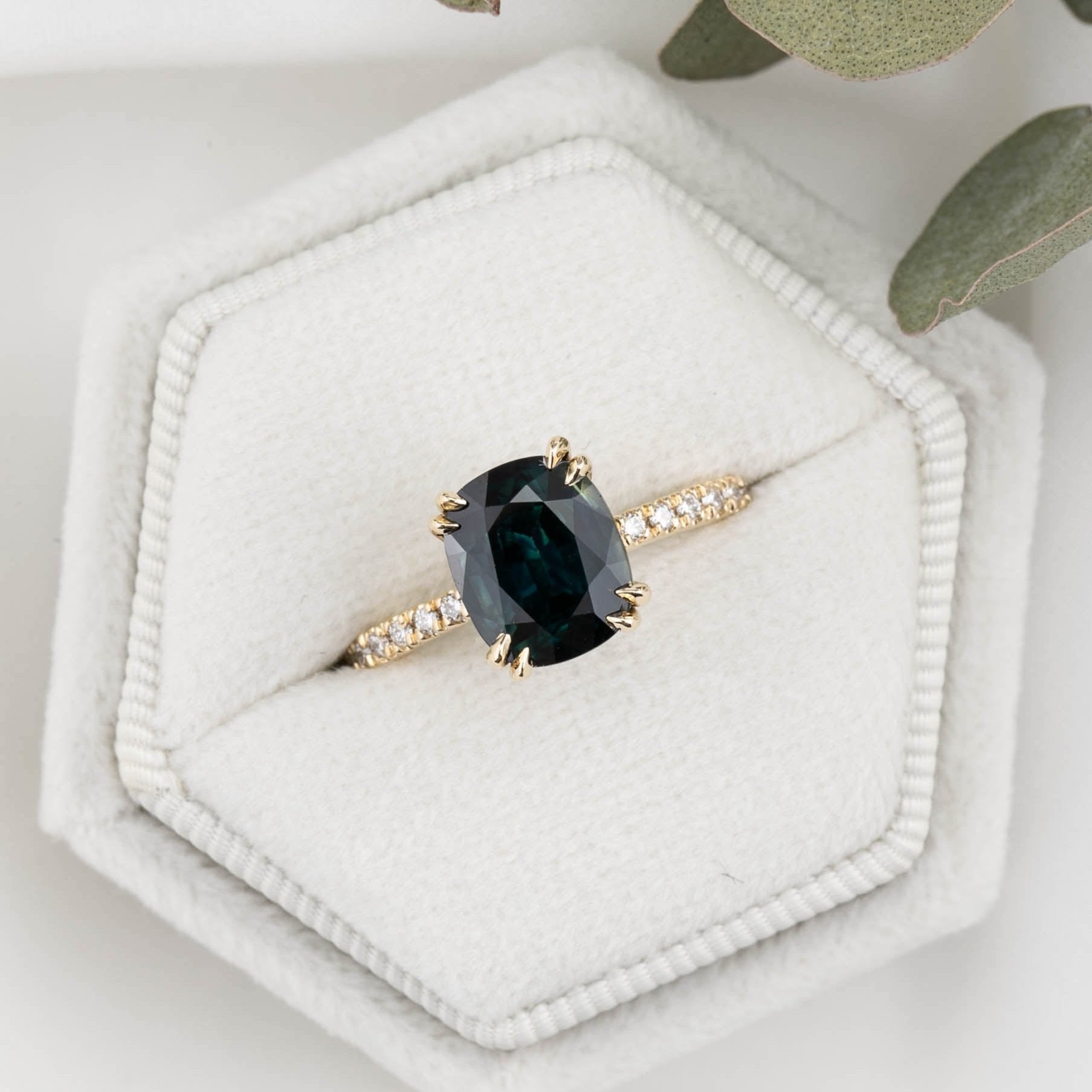 Sabrina Grand Ring, 3.39ct Teal Queensland Sapphire