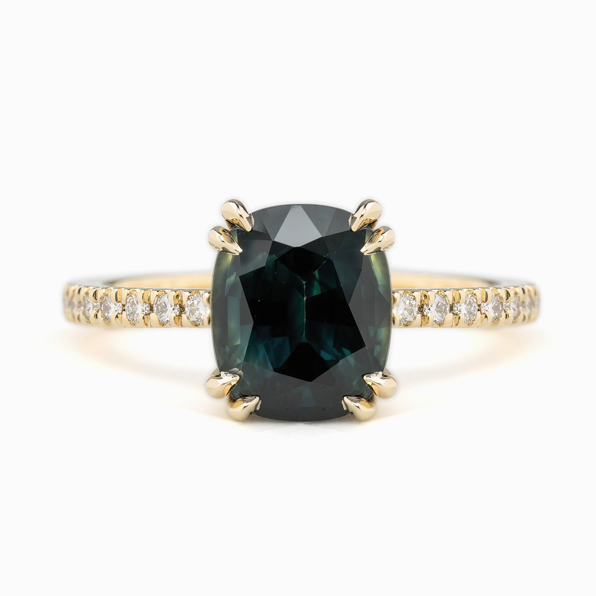 Sabrina Grand Ring, 3.39ct Teal Queensland Sapphire