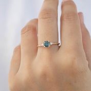 【即日配送】エステルリング ・0.75ct・モンタナ産ブルーグリーンサファイア・K14YG