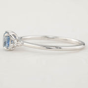 Estel Ring - 0.69ct Cushion Cut Light Blue Montana Sapphire, 14k White Gold (One of a kind)
