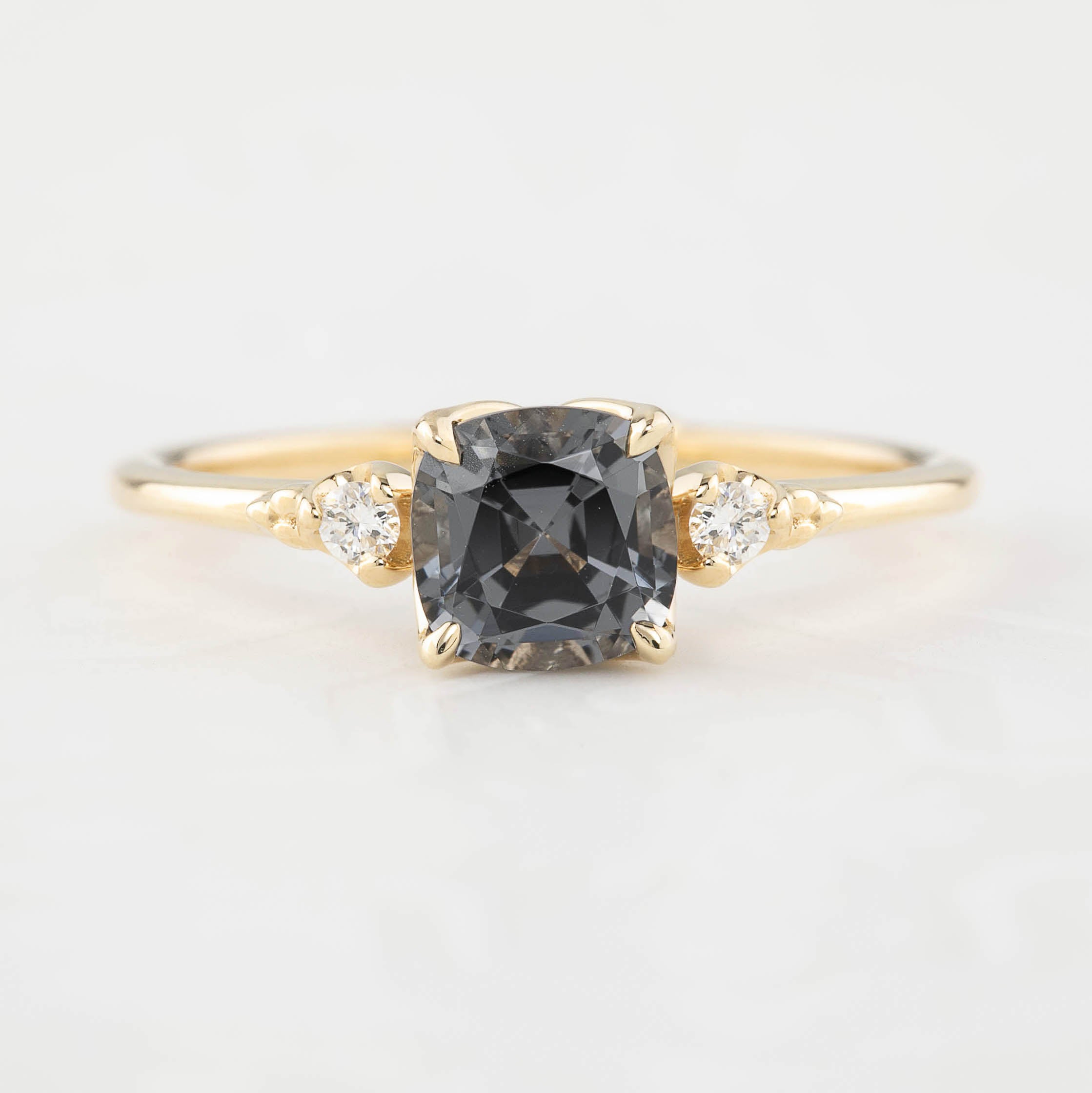 Estel Ring - 1.11ct Cushion Cut Gray Spinel (One of a kind)
