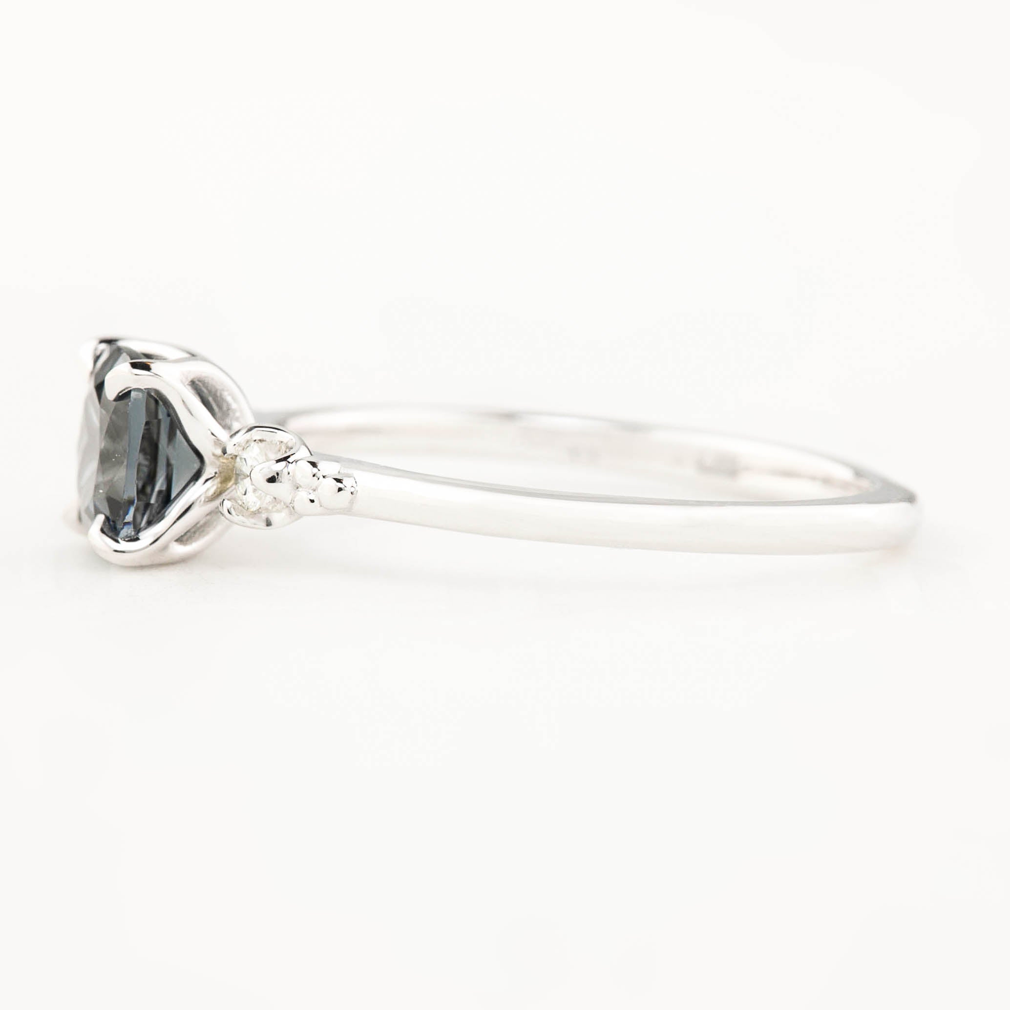 Estel Ring, 1.02ct Cushion Cut Grey Blue Spinel