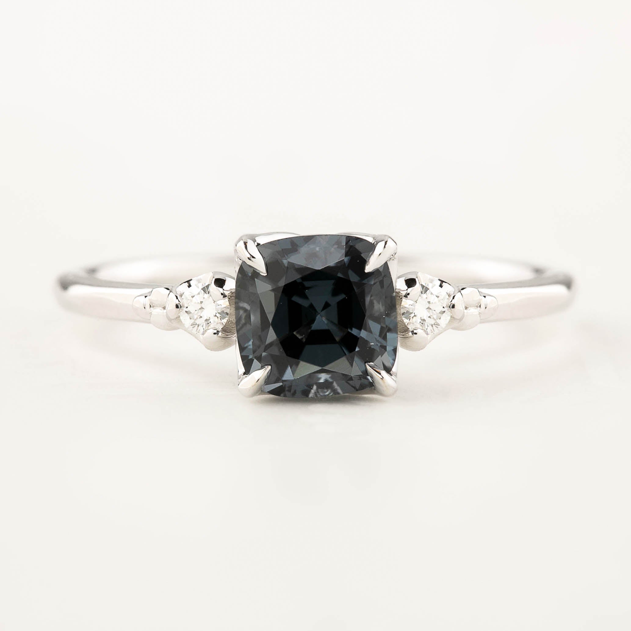 Estel Ring, 1.02ct Cushion Cut Grey Blue Spinel