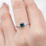 Estel Ring, 1.02ct Cushion Cut Grey Blue Spinel