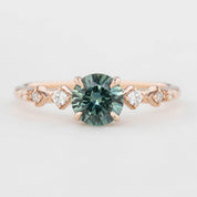 Celeste Ring - 0.95ct Light Parti Aqua Blue Green Montana Sapphire, 14k rose gold (One of a kind)
