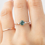 Celeste Ring - 0.95ct Light Parti Aqua Blue Green Montana Sapphire, 14k rose gold (One of a kind)