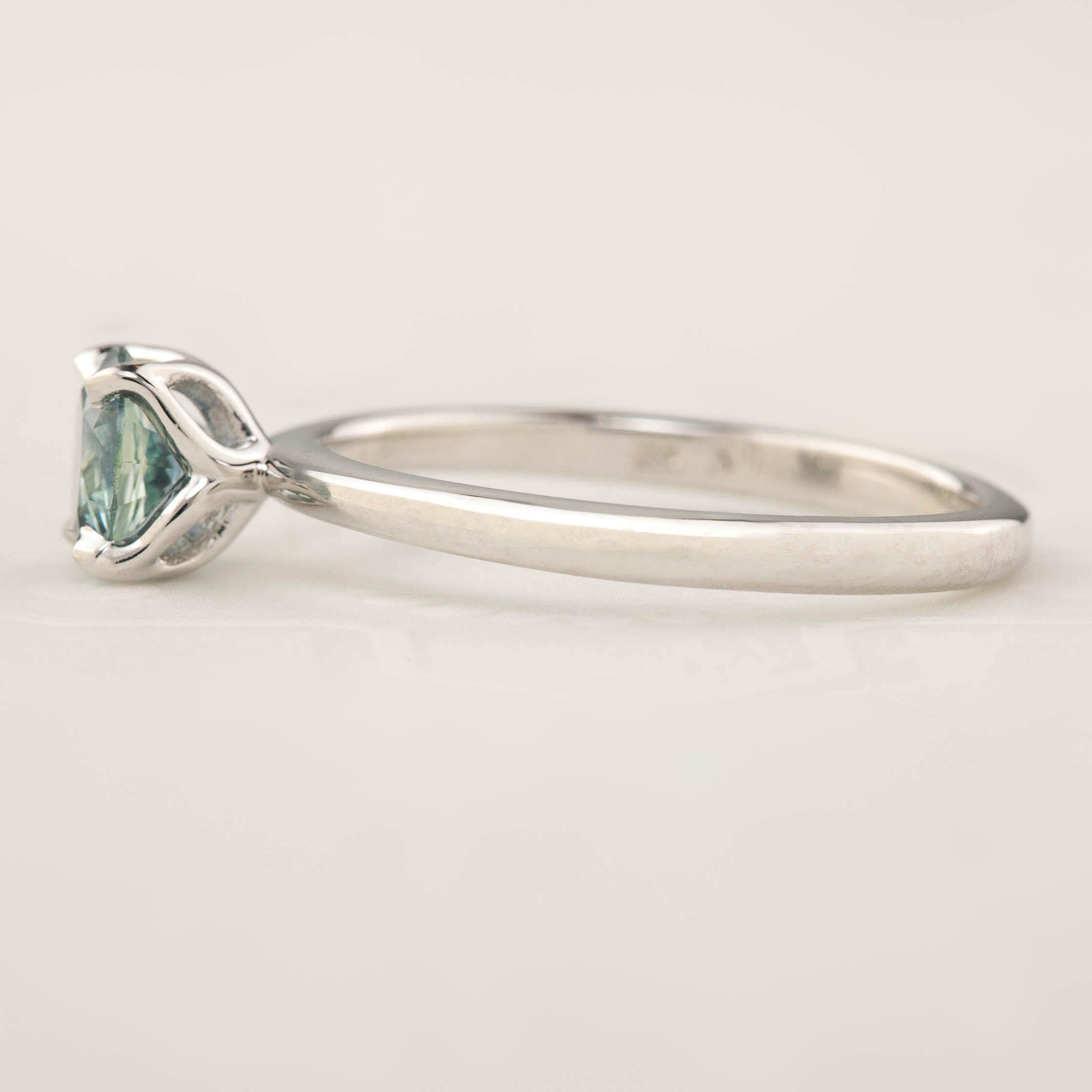 Sara Ring - 0.94ct Light Blue Montana Sapphire, 14k White Gold (One of a kind)
