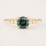 Estel Fleur 4 Prong Ring, 1.18ct Parti Teal Blue Green Queensland Sapphire (One of a kind)