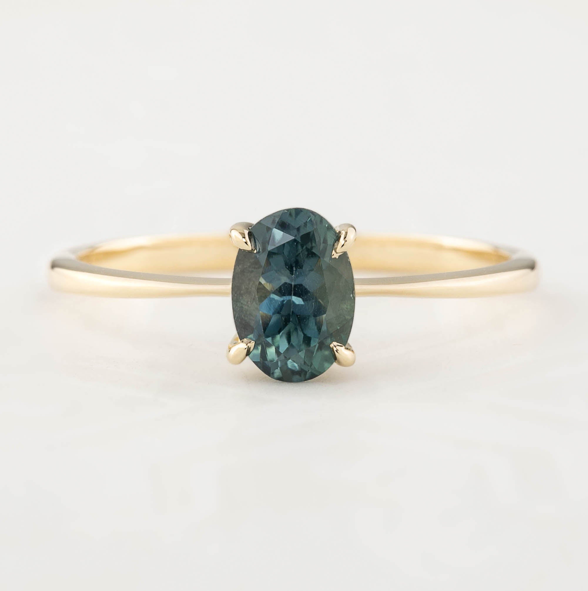 Nina Ring - 1.09ct Blue Green Montana Sapphire (One of a kind)