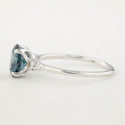Estel Ring - 1.65ct Teal Blue Montana Sapphire, 14k White Gold (One of a kind)