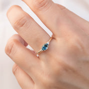 Estel Ring - 0.85ct Blue Green Montana Sapphire (One of a kind)